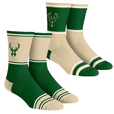 Unisex Rock Em Socks Milwaukee Bucks 2-Pack Color Block Crew Socks Set