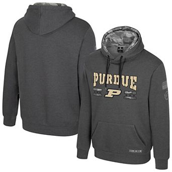 Men's Colosseum Heather Charcoal Purdue Boilermakers Operation Hat Trick Squad Hoodie