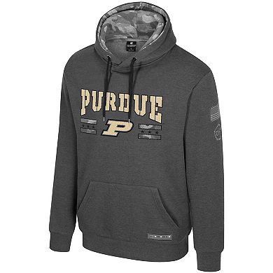 Men's Colosseum Heather Charcoal Purdue Boilermakers Operation Hat Trick Squad Hoodie
