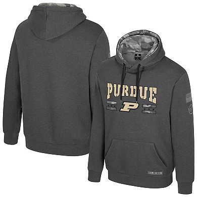 Men's Colosseum Heather Charcoal Purdue Boilermakers Operation Hat Trick Squad Hoodie