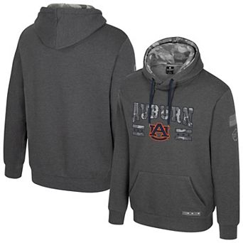 Men's Colosseum Heather Charcoal Auburn Tigers Operation Hat Trick Squad Hoodie