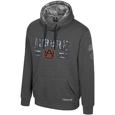 Men's Colosseum Heather Charcoal Auburn Tigers Operation Hat Trick Squad Hoodie