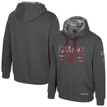Men's Colosseum Heather Charcoal Alabama Crimson Tide Operation Hat Trick Squad Hoodie