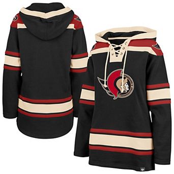 Women's '47 Black Ottawa Senators Superior Lacer Pullover Hoodie