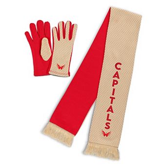 Women's WEAR by Erin Andrews Washington Capitals Tonal Microcheck Scarf & Glove Set