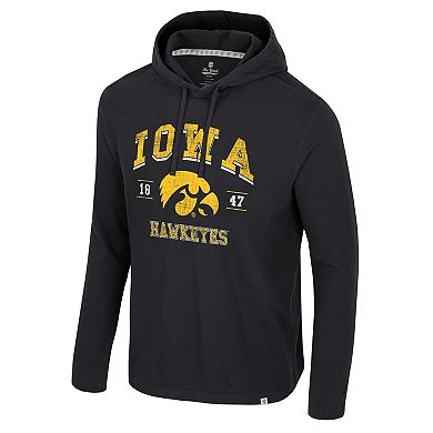 Men's Colosseum Black Iowa Hawkeyes Simoleans Washed Hoodie
