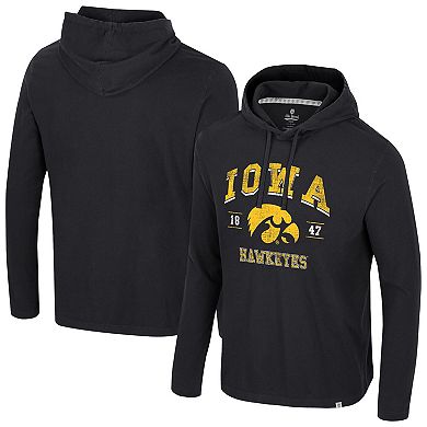 Men's Colosseum Black Iowa Hawkeyes Simoleans Washed Hoodie
