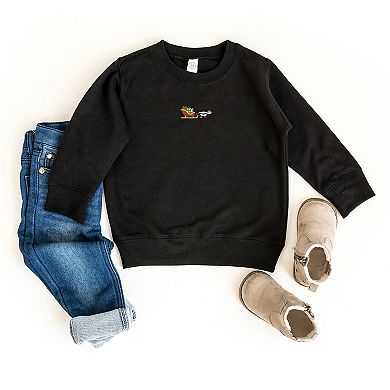 Embroidered Goose Sleigh - Toddler Graphic Sweatshirt