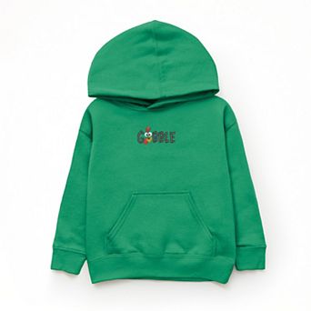 Embroidered Gobble Turkey Face - Youth Graphic Hoodie