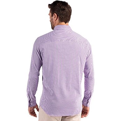 Cutter & Buck Skyline Epic Confidence Recycled Gingham Mens Big & Tall Long Sleeve Dress Shirt