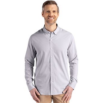 Cutter & Buck Skyline Epic Confidence Recycled Pinstripe Mens Big & Tall Long Sleeve Dress Shirt