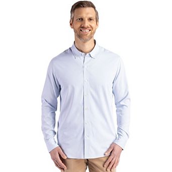 Cutter & Buck Skyline Epic Confidence Recycled Pinstripe Mens Big & Tall Long Sleeve Dress Shirt