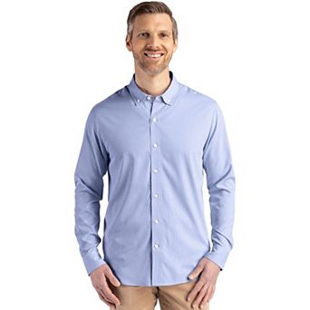Cutter & Buck Skyline Epic Confidence Recycled Pinstripe Mens Big & Tall Long Sleeve Dress Shirt
