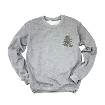 Embroidered Christmas Tree Outline - Women's Graphic Sweatshirt