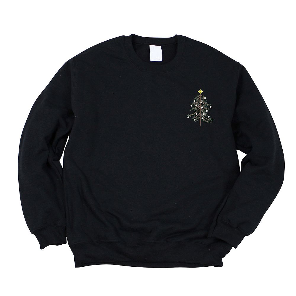 Graphic Christmas Tree Print Sweatshirt