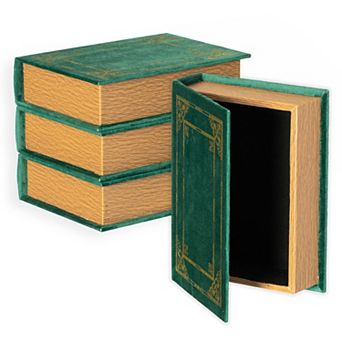 Vintiquewise Set of 4 Vintage Book Design Decorative Boxes