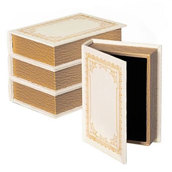 Vintiquewise Set of 4 Vintage Book Design Decorative Boxes