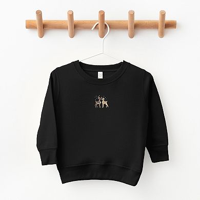 Embroidered Reindeer - Toddler Graphic Sweatshirt