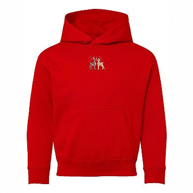 Embroidered Reindeer - Youth Graphic Hoodie