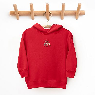 Embroidered Reindeer - Toddler Hoodie