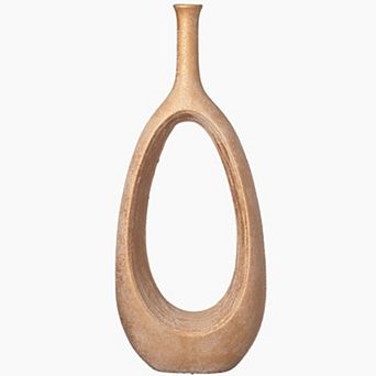 Uniquewise 22-inch Fiberglass Floor Vase Modern Bohemian Ornamental Oval Design with Open Center