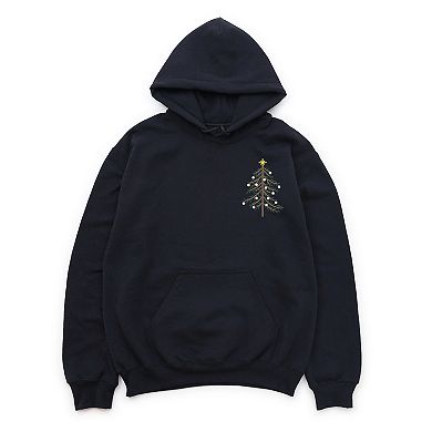Embroidered Christmas Tree Outline - Women's Graphic Hoodie