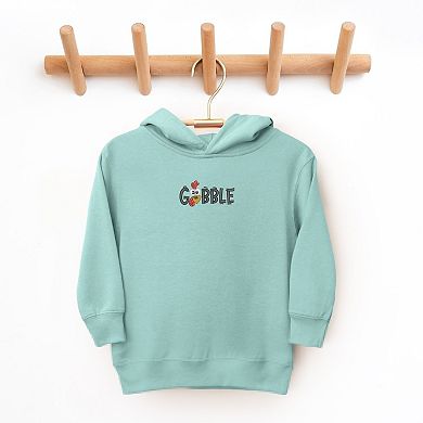 Embroidered Gobble Turkey Face - Toddler Hoodie