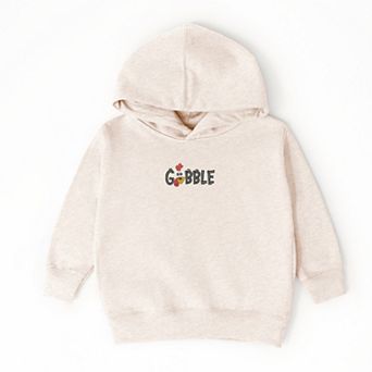 Embroidered Gobble Turkey Face - Toddler Hoodie