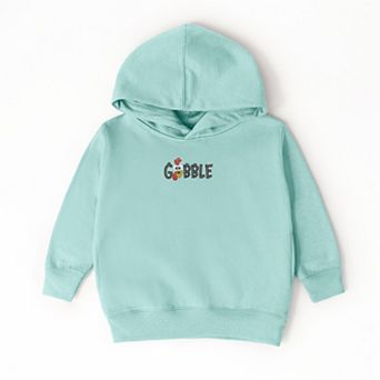 Embroidered Gobble Turkey Face - Toddler Hoodie
