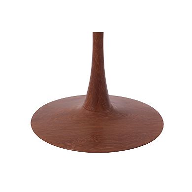 LeisureMod Bristol 36" Round Dining Table - MDF Top and Cherry Pedestal Base