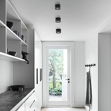 Quickway Imports 15W Surface-Mounted LED Cylinder Downlight Modern 4000K White Spotlight