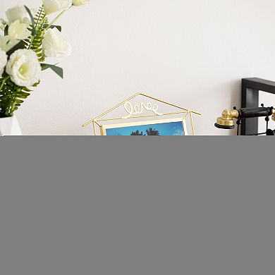 Fabulaxe Decorative Gold Metal Floating Picture Frame for 6x8 Horizontal