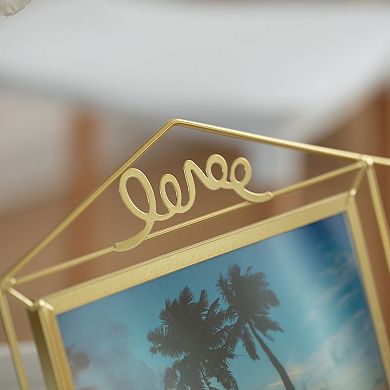 Fabulaxe Decorative Gold Metal Floating Picture Frame for 6x8 Horizontal