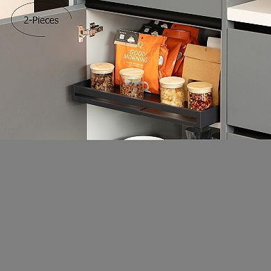 Basicwise Expandable Large Deep Drawer Organizer Adjustable Pull-Out Cabinet Storage