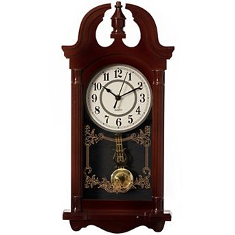 Clockswise 20" Vintage-Inspired Plastic Grandfather Wall Clock with Realistic