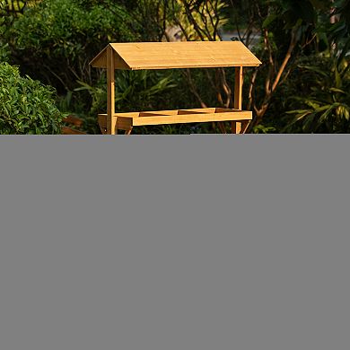 3 Tier Rolling Table Cart With 2 Wheels For Home Decor, Display Rack, Lemonade Stand, Or Tea Stall