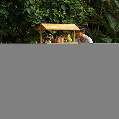 3 Tier Rolling Table Cart With 2 Wheels For Home Decor, Display Rack, Lemonade Stand, Or Tea Stall