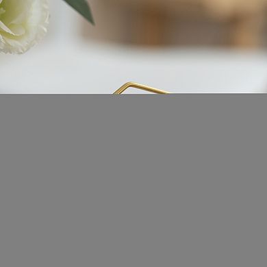 Fabulaxe 11x8-inch Decorative Gold Metal Floating Picture Frame for 8x6 Vertical Photos Easel Back