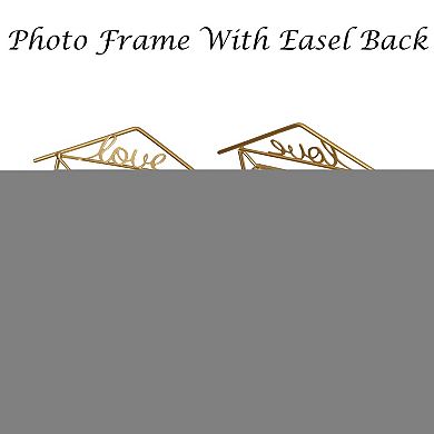 Fabulaxe Set of 2 Large Gold Metal Floating Picture Frames One Horizontal & One Vertical