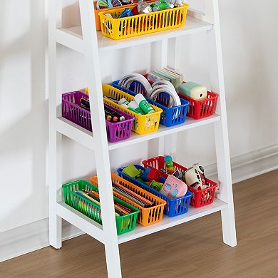 Basicwise 12-pc Plastic Storage Baskets for School Organization Teacher Essentials