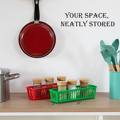 Basicwise 12-pc Plastic Storage Baskets for School Organization Teacher Essentials