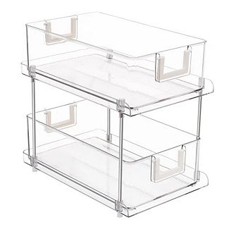 Chrome Clear 2 tier Sliding Drawer Organizer