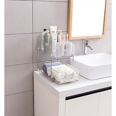 Chrome Clear 2 Tier Sliding Drawer Organizer