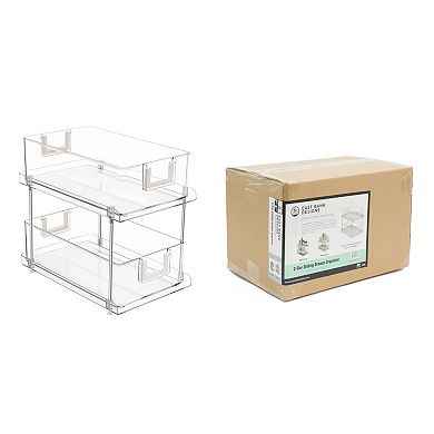 Chrome Clear 2 Tier Sliding Drawer Organizer