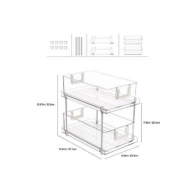 Chrome Clear 2 Tier Sliding Drawer Organizer