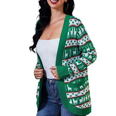 Women's Christmas Cardigan Knit Sweater Soft Skin-Friendly Holiday Cozy