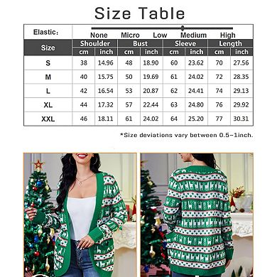 Women's Christmas Cardigan Knit Sweater Soft Skin-Friendly Holiday Cozy