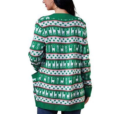 Women's Christmas Cardigan Knit Sweater Soft Skin-Friendly Holiday Cozy