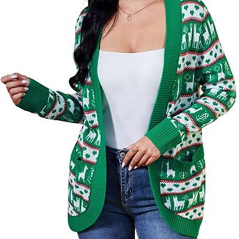 Women's Christmas Cardigan Knit Sweater Soft Skin-Friendly Holiday Cozy