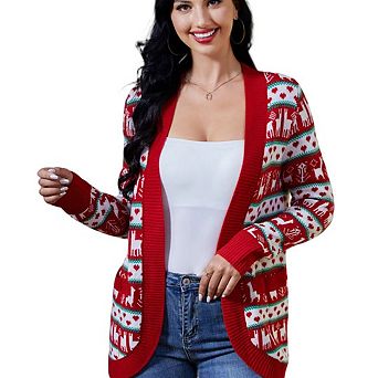 Women's Christmas Cardigan Knit Sweater Soft Skin-Friendly Holiday Cozy